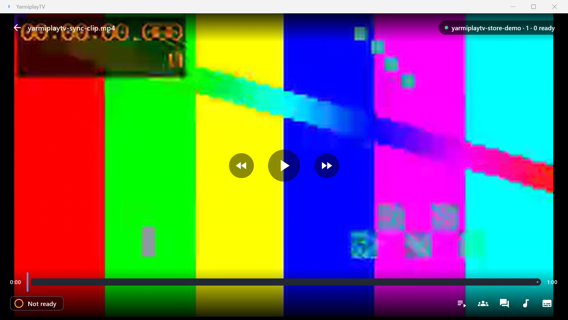 The desktop app playing in a room